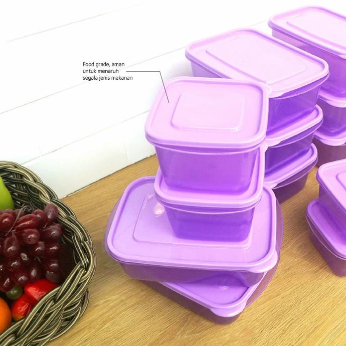 kios.lucinda - New Bambang ISO Set of 18 Pcs Purple - Wadah Makanan Dusdusan