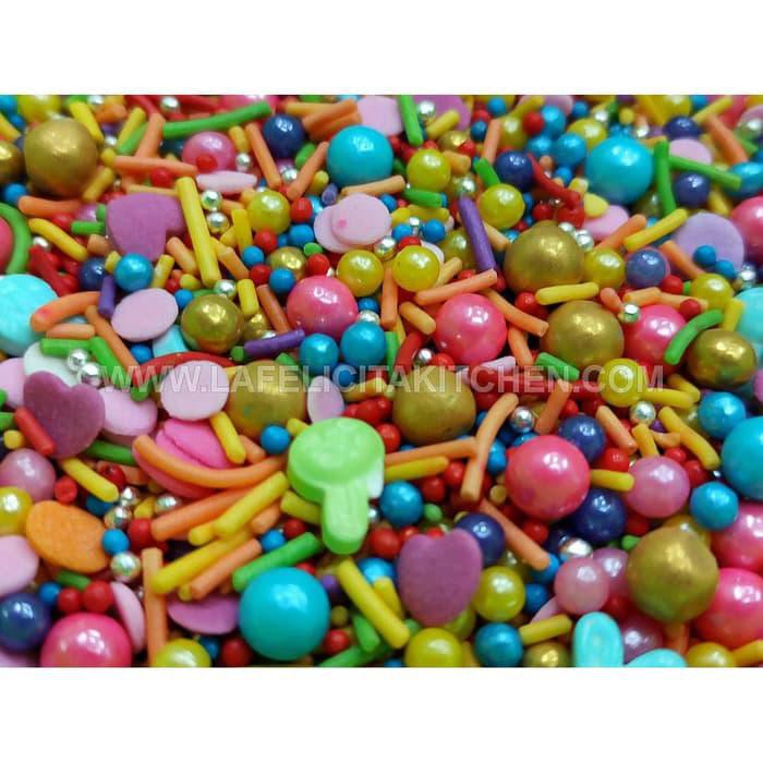 

10G SPRINKLE RAINBOW MIX COLOR BRIGHT ULTAH CANDY TOPPER HIASAN KUE BERKUALITAS