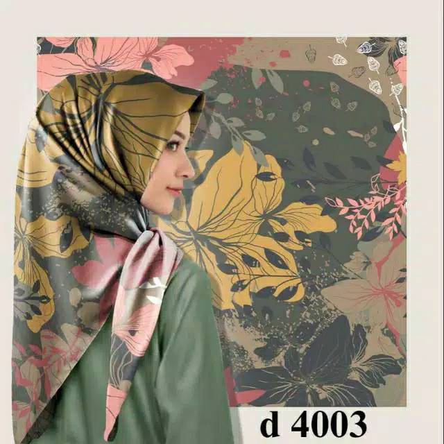 HIJAB SEGIEMPAT MOTIF BUNGA 115 X 115 VOAL