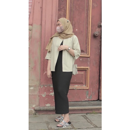Inner Dress Panjang Bahan Tebal Tanpa Lengan Wanita Baju Baju Dres Gamis Wanita Premium