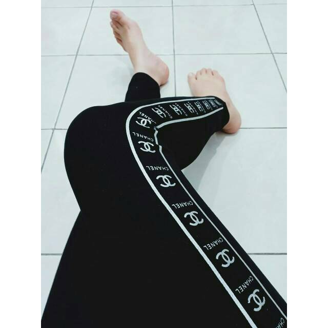 LEGGING IMPORT MURAH CHANEL SILVER / LEGGING MURAH