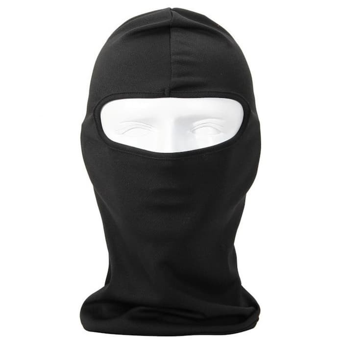 Masker Ninja Hitam Polos - Masker Motor Ninja - Full Face Mask - Masker Berkendara Hitam - Masker Balaclava - Masker Debu Motor