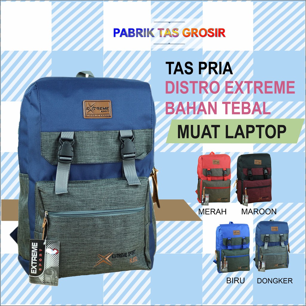 Ransel Distro Extreme Tas Punggung Tas Sekolah Laptop SMP SMA Kuliah Backpack Pria Keren Murah Awet