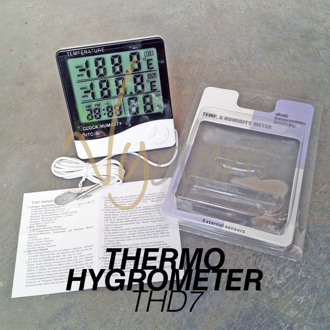 Pengukur Suhu dan Kelembaban Hygrometer Thermometer Digital HTC2 HTC-2 MURAH