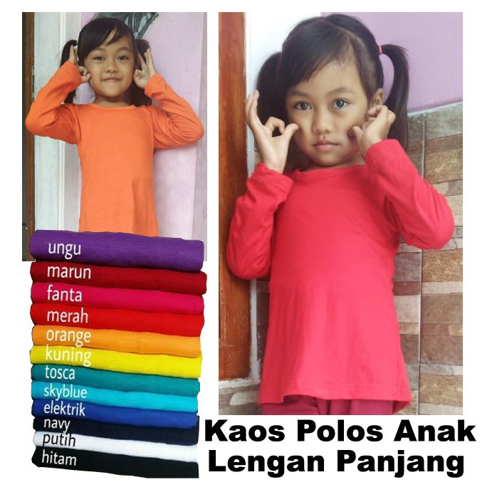 Manset Anak Inner kaos perempuan laki lengan panjang