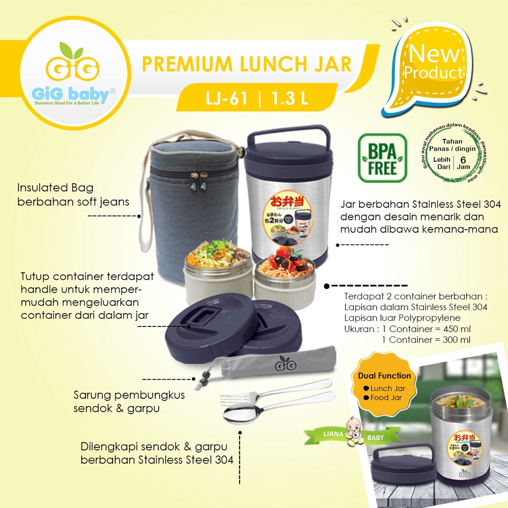 MAK255 TERMOS MAKAN GIG BABY PREMIUM LUNCH JAR LUNCH BOX 1.3 LITER