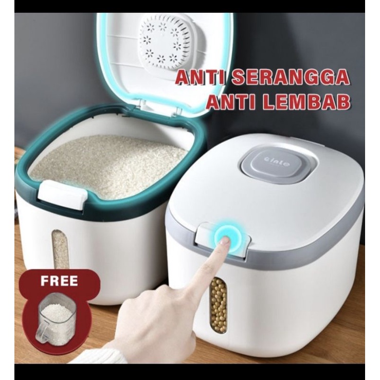 DISPENSER BERAS 10 KG ANTI KUTU Rice Bucket Tempat Penyimpanan E69