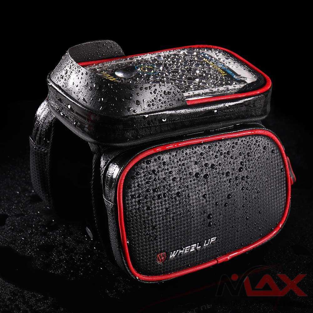Wheel Up Tas Sepeda Double Bag Smartphone 6.2 Inch - T1333 Warna Hitam Silver