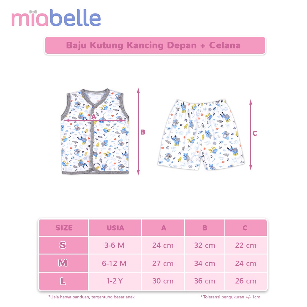 Miabelle Set Baju Kutung Kancing Depan + Celana FP07