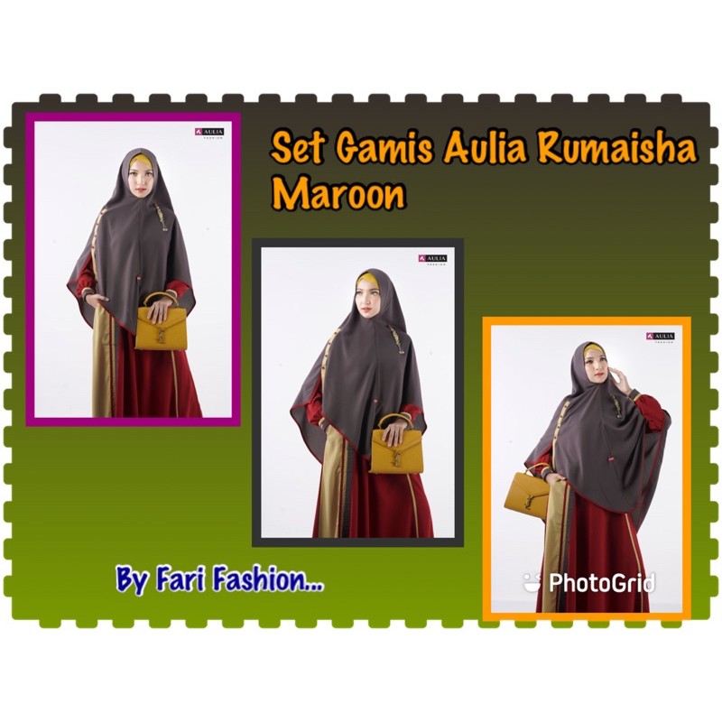 RUMAISHA MAROON-set gamis Aulia Fashion