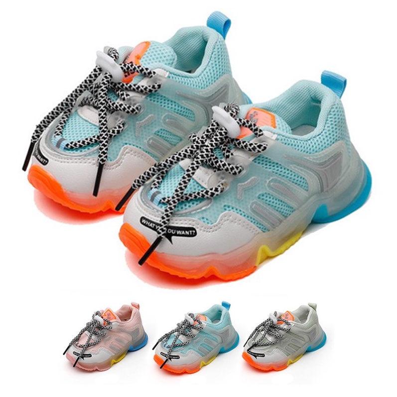 [Tokobig] Glacio LED Sepatu Anak Import Kids Shoes Sneakers Size 21-30 Usia 1-5 Tahun