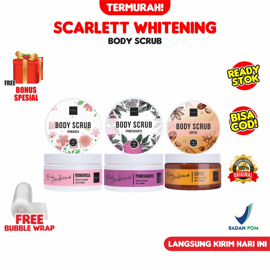 Jual Lulur Scarlett Whitening (COD) Body Scrub Coffee Romansa