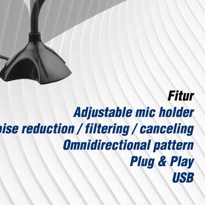 MIC-U03 USB Microphone Stand PC Laptop Mikrofon Kabel Condenser Kecil Microfon Zoom Meeting & Gaming