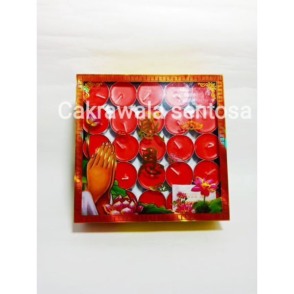 Lilin tealight merah isi 100 pcs