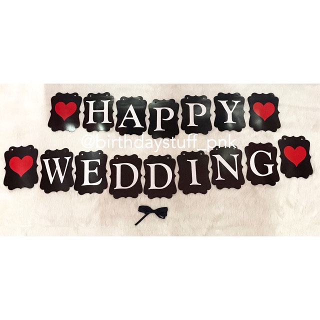 Banner Flag Happy Wedding / Bunting Flag Happy wedding / Banner Kertas Happy wedding