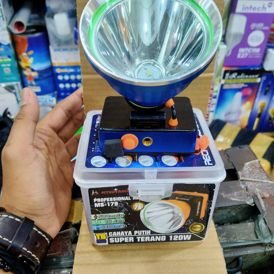 COD SENTER KEPALA MITSUYAMA 120 Watt MS-179 PROFESSIONAL HEADLAMP CAHAYA PUTIH 120 WATT SUPER TERANG