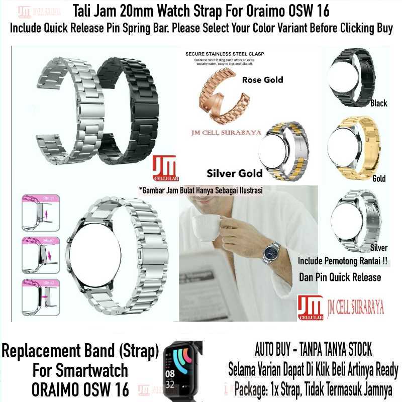 Stainless Steel Watch Strap Oraimo OSW 16 OSW16 - Tali Jam 20mm Metal