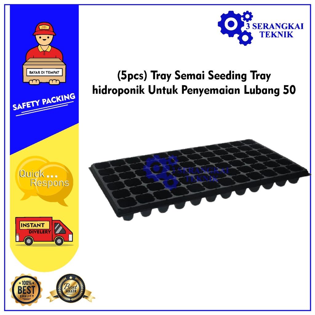 Tray Semai Seeding Tray hidroponik Untuk Penyemaian Lubang 50