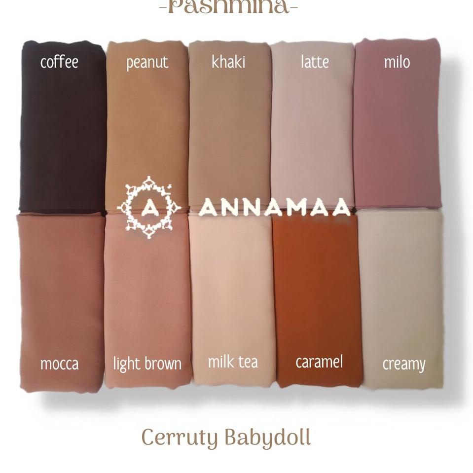 [KODE VSZQA] Pashmina Ceruty Premium Pasmina Cerruty Babydoll Polos Plain Basic Hijab Kerudung Biru 
