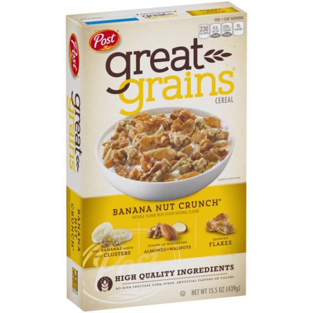 

Post great grains cereal banana nut crunch blueberry morning