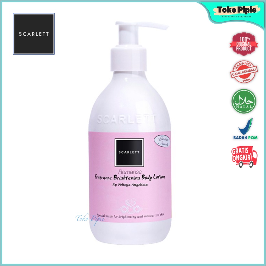 Toko Pipie Scarlett Scarlet Whitening Brightening Body Lotion Romansa Pemutih Perawatan Kulit Badan 