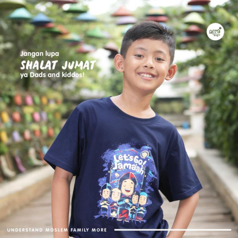 kaos anak muslim lengan pendek afrakids