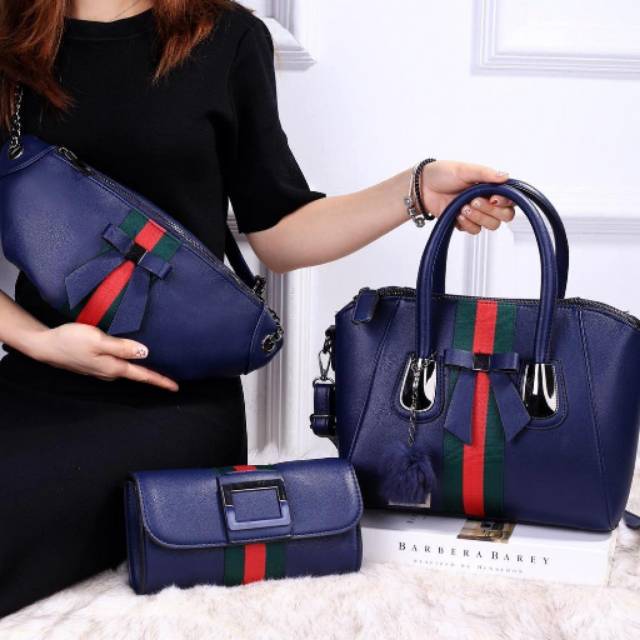 GIVENCHY SS19 SET 3IN1 / TAS WANITA with WAIST BAG and CLUTCH / BEST SELLER PLATINUM