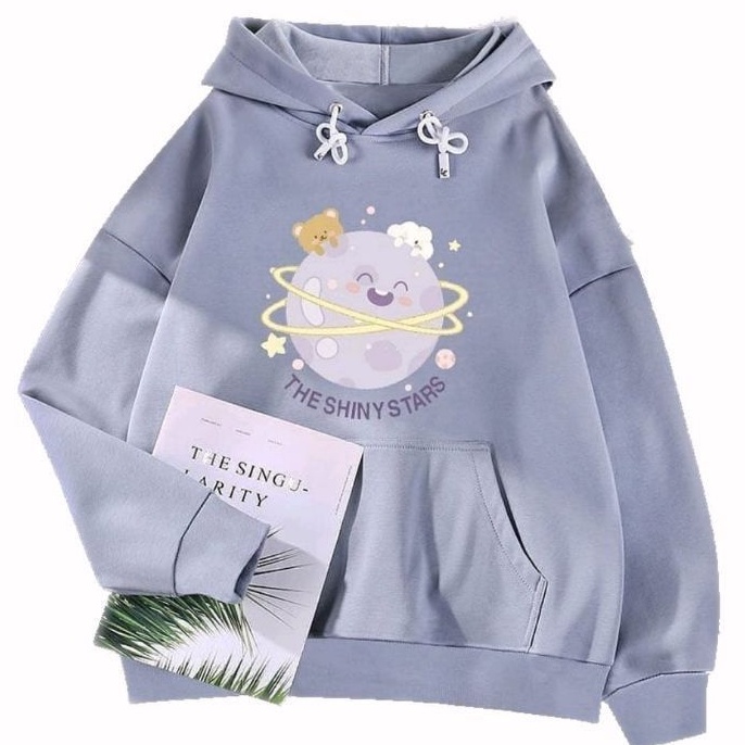 Hoodie Sweater Oversize Pakaian Pria dan Wanita Korea style  HAPPY PLANET SHYNISTARS fjcs3747