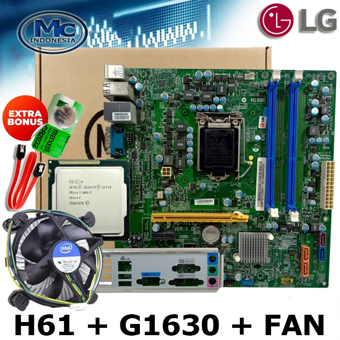 Motherboard H61 OEM + G1630 + FAN