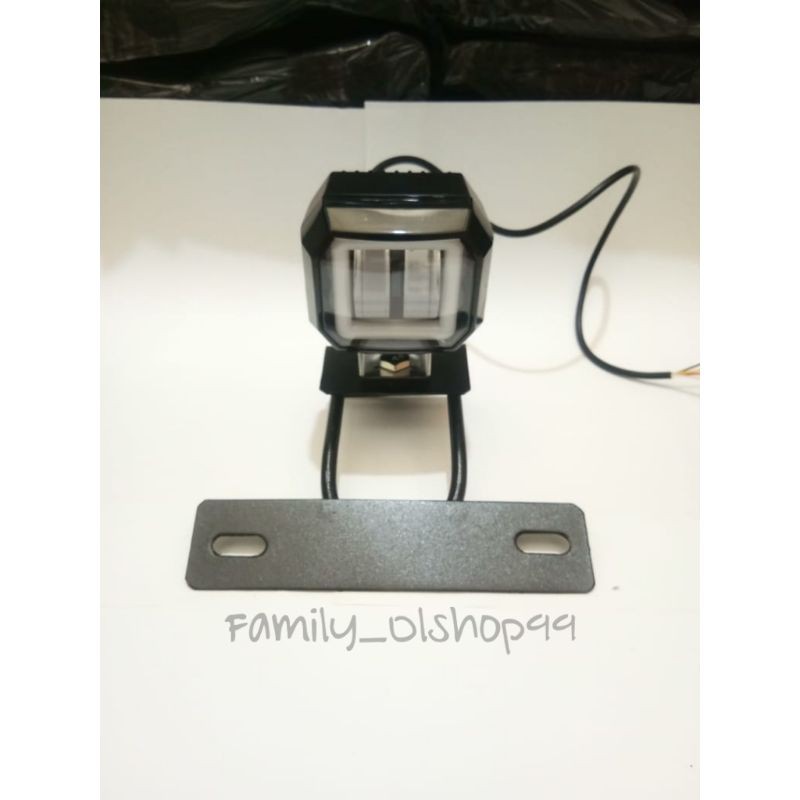 breket lampu / dudukan plat nomor Rx king + Lampu tembak daymaker mini kotak RXK