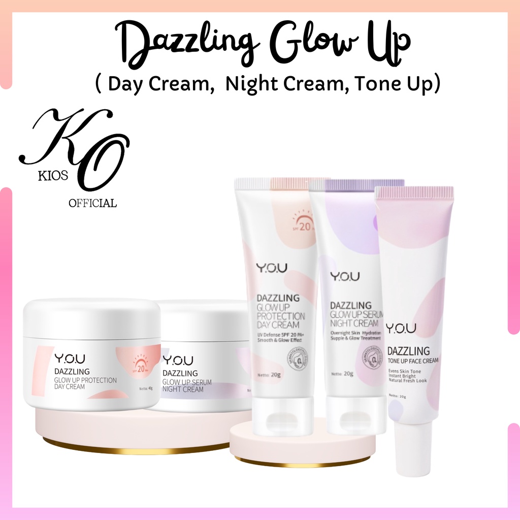 You Dazzling Glow Up Series Day Cream Night Cream Toner Facial Foam Body Cream Tone Up