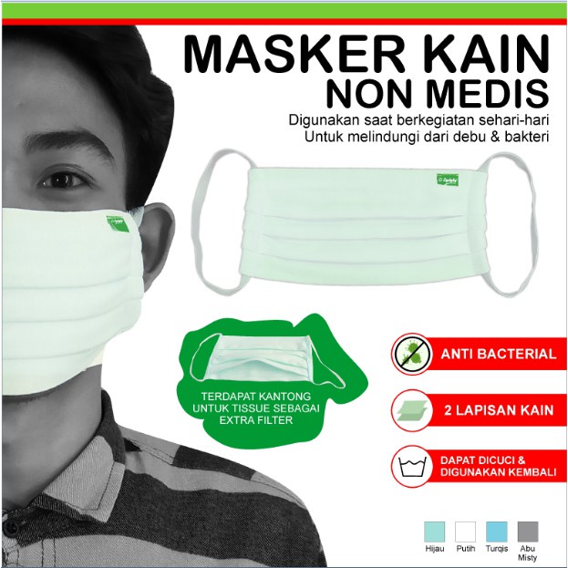 Jual Masker Kain Katun Non Medis Anti Bacterial Masker Kain Anti Bakteri Masker Kain Lapis