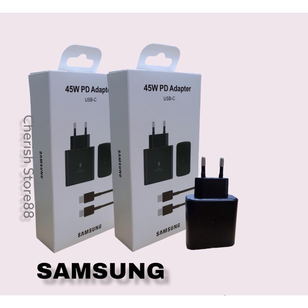 CHARGER SAMSUNG 45W CASAB HANDPHONE FAST CHARGING TRAVEL ADAPTER HP