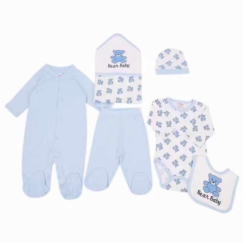 BABY K2 - Blanket hoodie + bodyset total 6 pcs motif bear