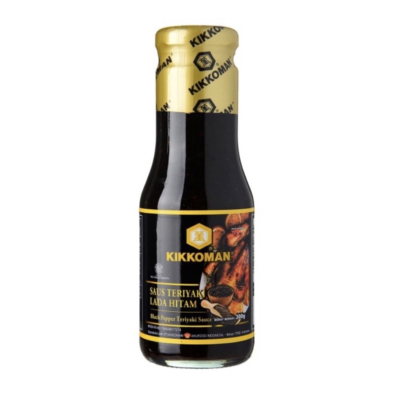 kikkoman garlic teriyaki - kikkoman black pepper 300 ml HALAL