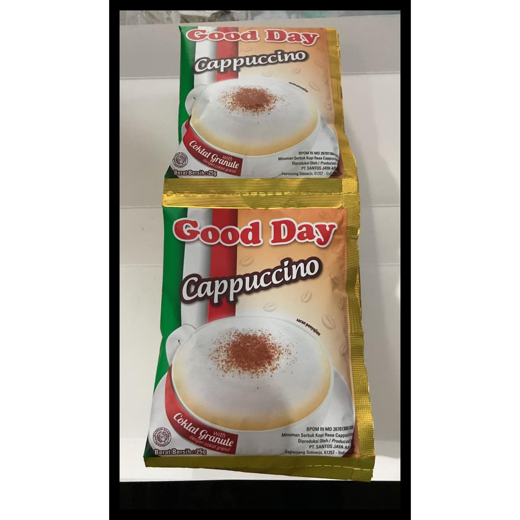 

Good Day Cappuccino 1 Renceng / 10 Sachet / Sashet / Pcs / Goodday Bermutu