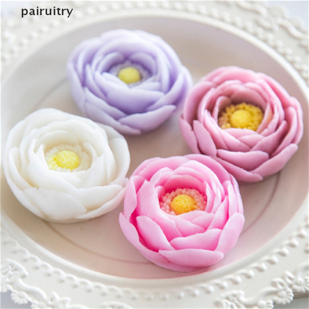 Cetakan Lilin / Sabun Handmade Bentuk Bunga Peony Bahan Silikon Untuk Dekorasi Kue