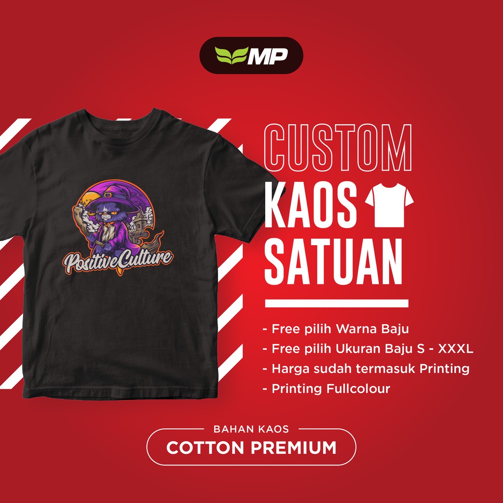 Cetak Kaos Satuan Lusinan Custom Tshirt Polyflex Printing Logo Sendiri