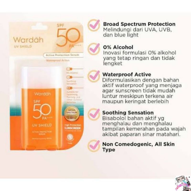 ☃Cutezz_Ching1☃Wardah UV Shield Active Protection Serum 35ml