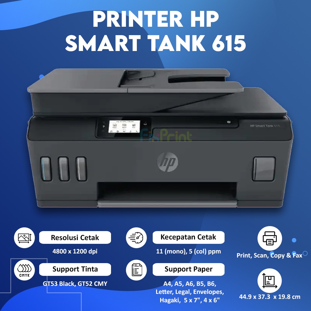 Printer HP 615 Wireless New Smart Tank Printer