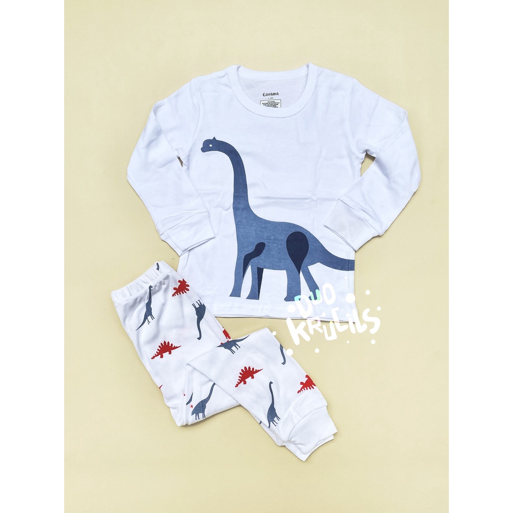 Piyama import anak anak white brontosaurus | DUO KRUCILS