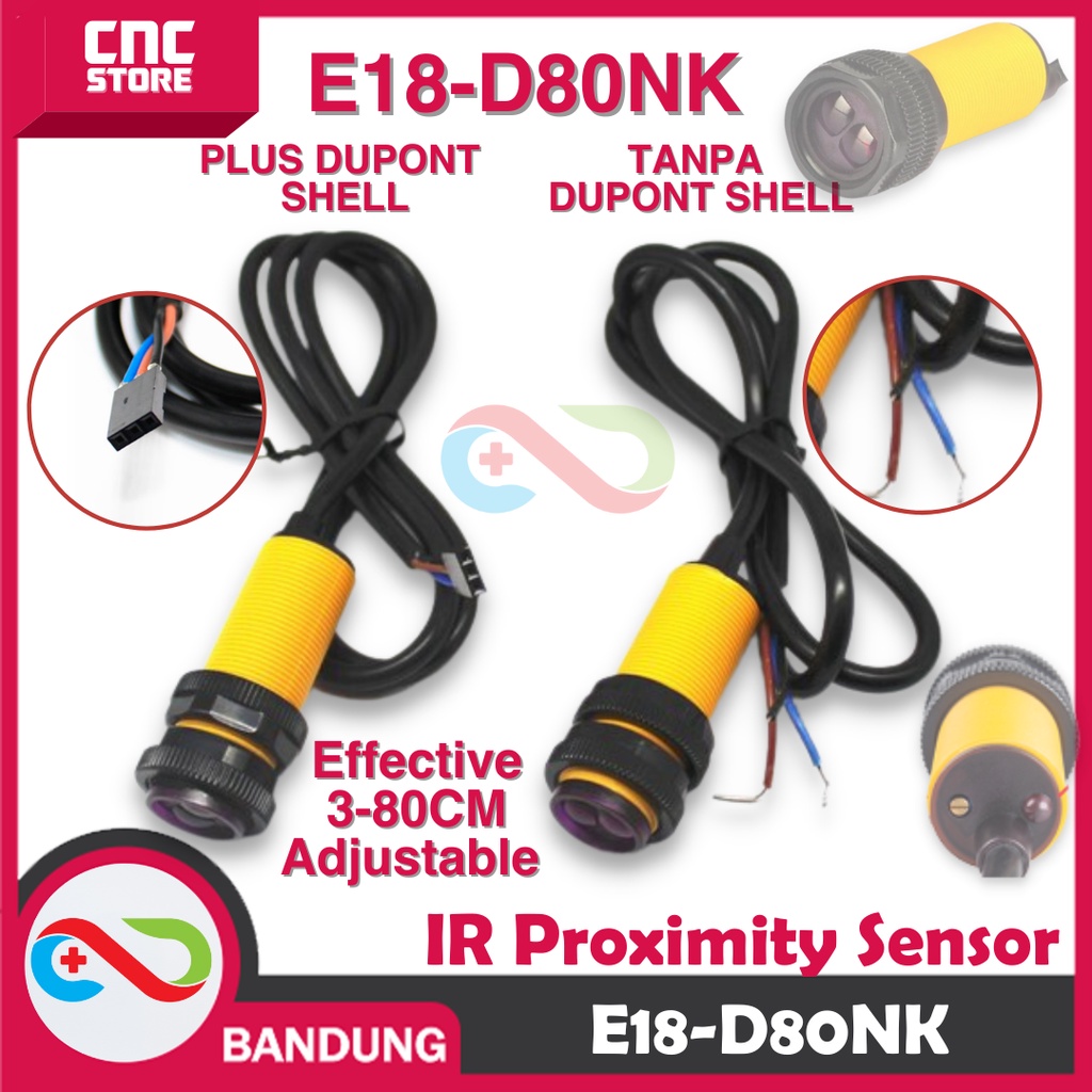 E18-D80NK SENSOR JARAK ADJUSTABLE INFRARED SENSOR SWITCH 3-80CM PROXIMITY DETECTION RANGE DISTANCE