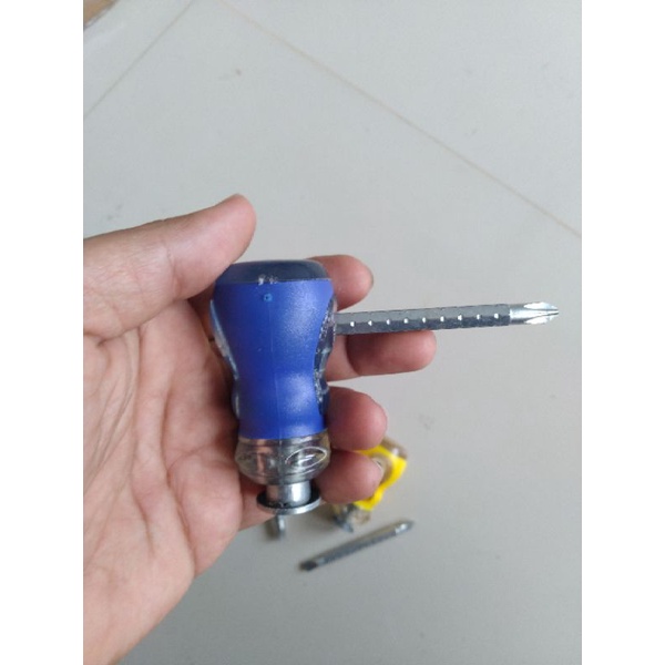 Obeng Mini T Bolak Balik Plus Minus Cebol Bogel Magnet Murah Kuat