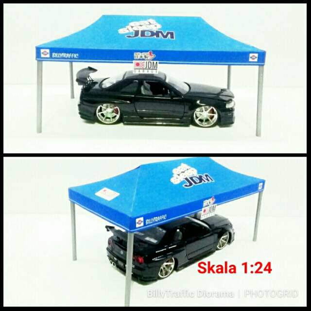 Papercraft Miniatur Tenda JDM skala 24 aksesoris Diorama diecast