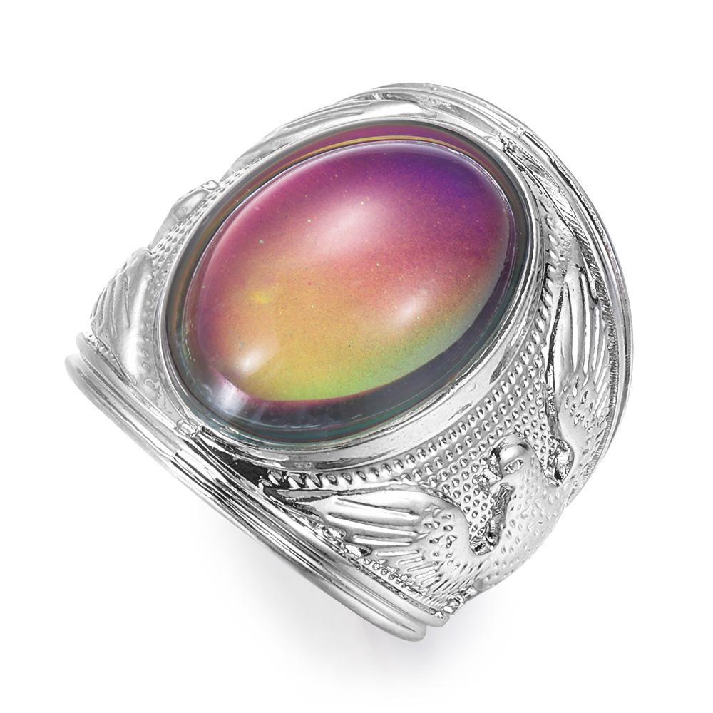 Top Mood Ring Cincin Ukuran 5-10 Hadiah Untuk Wanita Gadis Perhiasan Kontrol Suhu