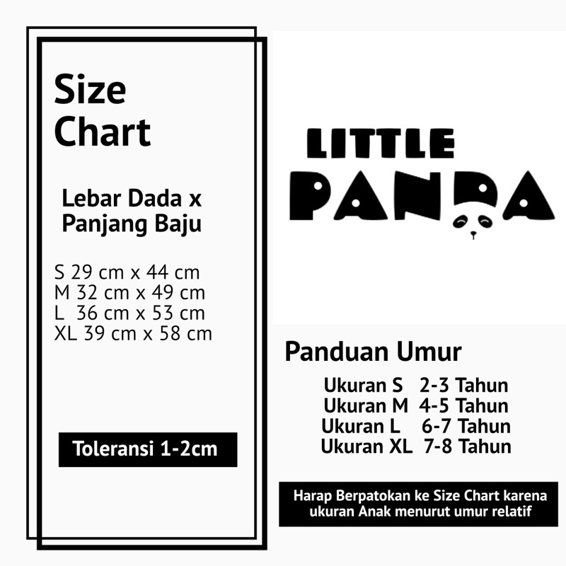 Baju Atasan Anak Unisex Motif Lazy Panda Bahan Katun Premium Untuk Anak umur 1-8 Tahun Standar Distro