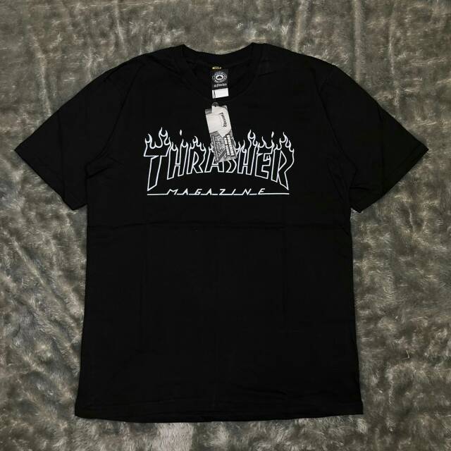 TSHIRT KAOS THRASHER MEGAZINE WHITE LOGO AUTHENTIC ORIGINAL