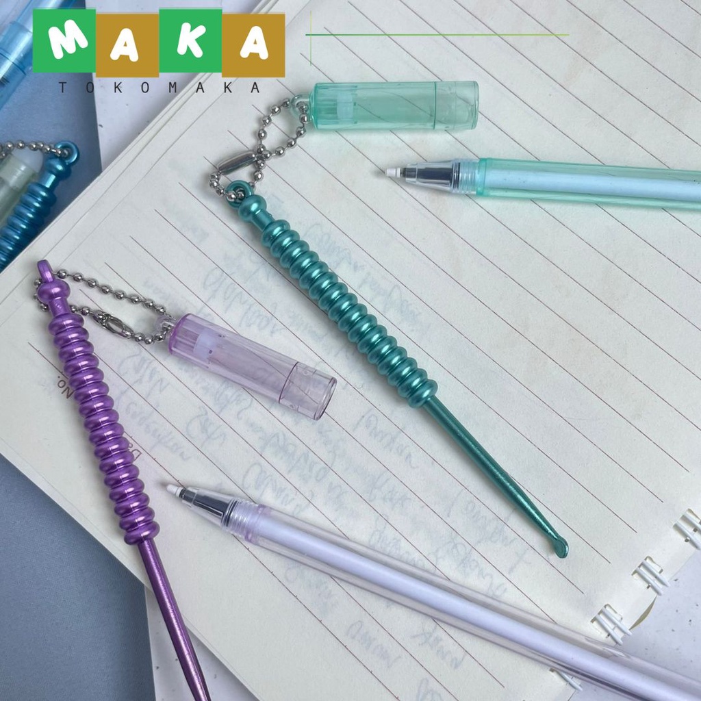 

pulpen gantungan korek kuping pen gel pena bolpen tinta hitam alat tulis kantor lucu perlengkapan sekolah import atk termurah