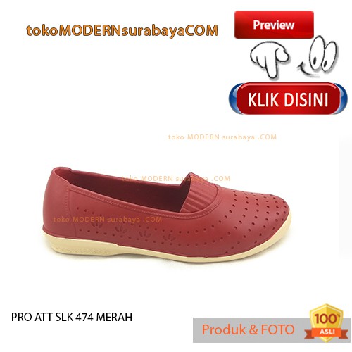 PRO ATT SLK 474 MERAH sepatu wanita casual slip on karet