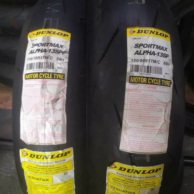 Ban dunlop alpha 13 110/70-17 dan 150/60-17
